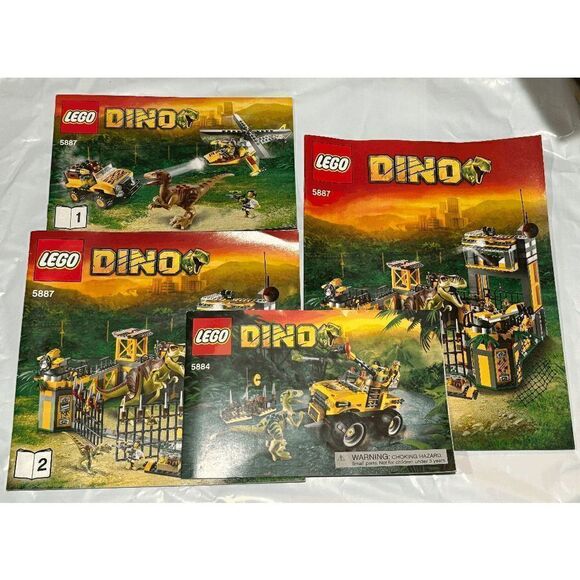 Lego Dino Manuals Only 5887 All 3 & 5884 No Bricks Very Good! - Picture 1 of 5